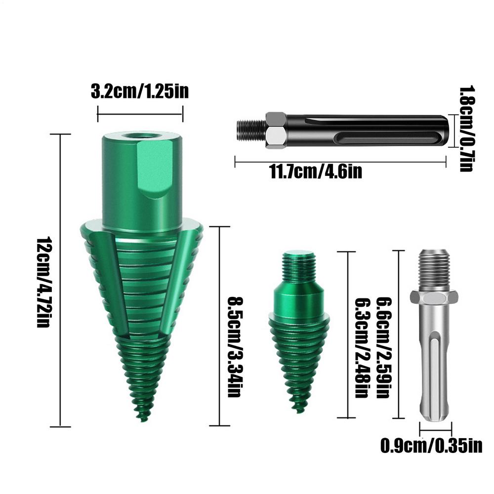Wood Drill Bit Twist Firewood Splitting Drill Bit Wood Splitter Screw Cones Bit Removable Chopping Tool  Woodworking Tools
