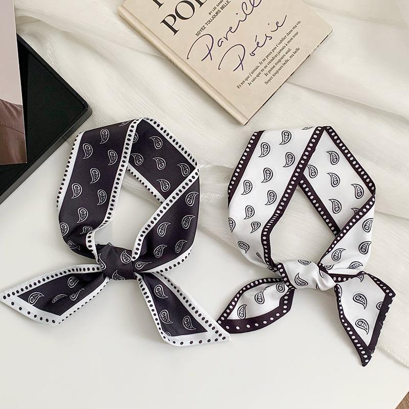 New long silk scarves, high-end spring and summer travel, tied hair, bag decoration, streamer, multi-functional fashion headband, tied hair