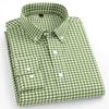 2026 spring new style 100% cotton Oxford plaid striped men's long-sleeved fashionable business casual fit shirt single top