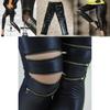 Classical Fit Slim Sexy Three Zipper Bright Leather Stretchy Leggings Pants