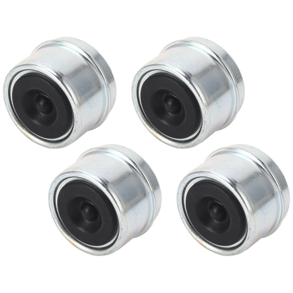 4pcs 1.98in Trailer Bearing Dust Cap Trailer Axle Oil Cap with Rubber Plugs for 2000 to 3500 Lbs Trailer Wheel Hubs
