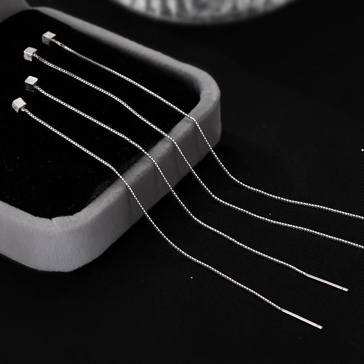 Elegant Square Tassel Earrings: High-End Women's Ear Jewelry for a Sophisticated Look