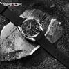 Sanda Men's Waterproof Business Watch - Steel Band, Luminous, with Small Seconds and Simple Calendar.