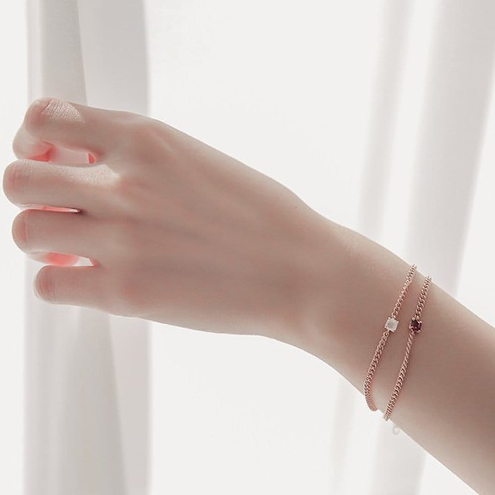 J.Lauren 02B0765 Garnet Green Onyx Moonstone Silver Bracelet