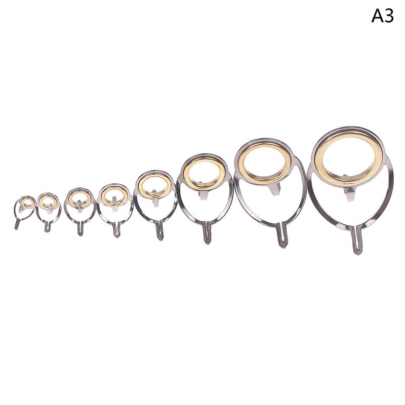 

8Pcs/Set Fishing Tackle Stainless Steel Repair Kit Set Fishing Rod Guide Ring Tip Fishing Pole Circle Ring Eye Guide Wire Loop