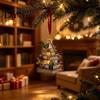Decorative Xmas Ornaments for Fireplace Christmas Tree Book Ornament, Acrylic Shaped Stack Hanging Decoration Wall Decorations with Star Topper,