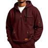 Sudadera con capucha y cremallera de manga larga informal para hombre con múltiples bolsillos