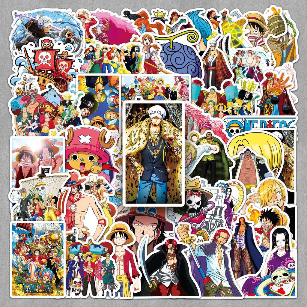 50 One Piece Anime Character Stickers - HD Printed Stationery & Planner Accessories