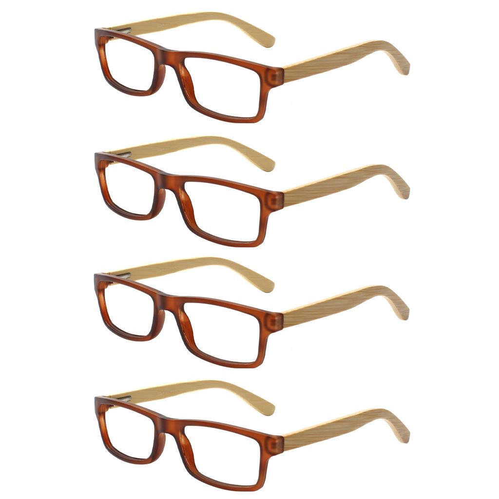TUREZING Reading Glasses for Women Men Rectangular Woodgrain Frame Metal Hinge High Quality HD Prescription Glasses