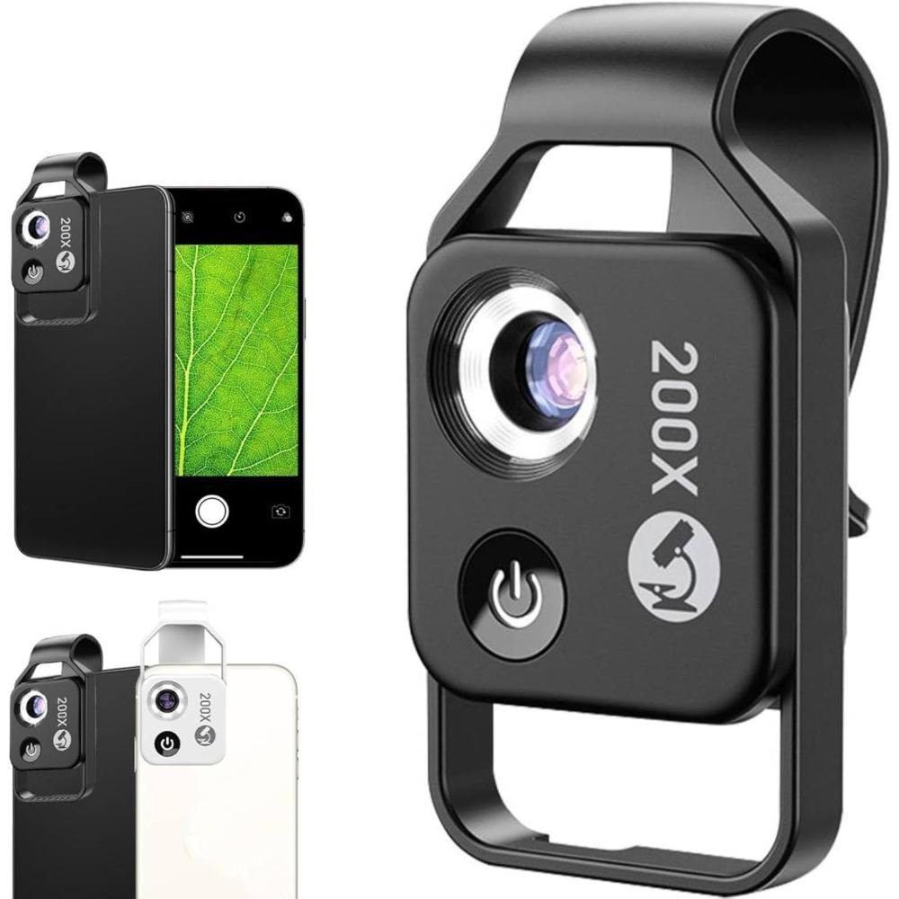 iPhone nano zoom 200x, mobile phone microscope lens, 200x mini pocket microscope for mobile phones