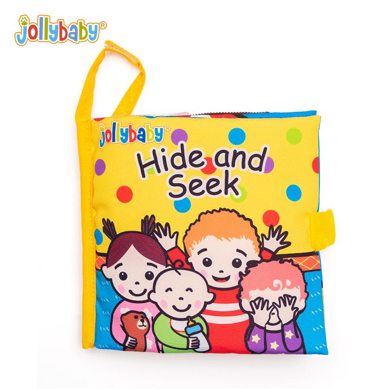 Jollybaby Animal Tail Peek-a-Boo Cloth Book - Baby Toy for Early Education (0-3 Years)