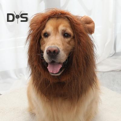 Löwen-Modelliermütze, Haustier-Perückenkappe, Winter- und Herbst-Kopfbedeckung für große Hunde, waschbar, Haustier-Cosplay-Outfits, Löwenmähne, Haustierkostüm für Partys