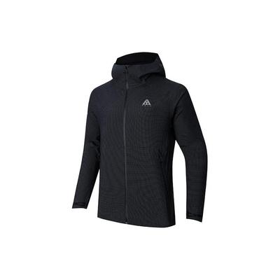 Water Shell LT Windbreaker Series Solid Color Logo Zipper Hooded Sports Windbreaker Unisex Windbreaker Black 952417605-5