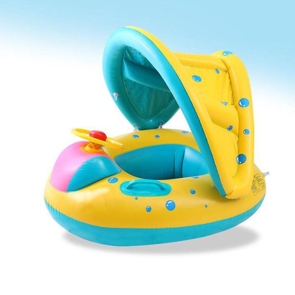 

With Awning Baby Swimming Floaters Inflatable Design Yacht Kids Float Inflatable Seat Ring Summer