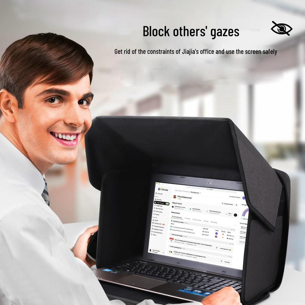 Přenosný skládací kryt proti slunci a pro soukromí na notebook