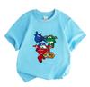 Kids Boys Girls 100% Cotton Crew Neck Short Sleeve T-Shirt, Cute Cartoon Airplane Printed Casual Tees for Children Daily Summer Wear Tops