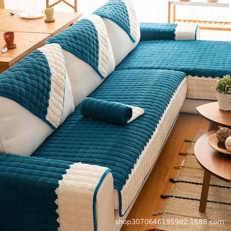 Sofa Cushion Universal In All Seasons, Thickened Seat Cushion, Simple Modern Leather Sofa Cover All-Inclusive Universal Cover Cloth Towel