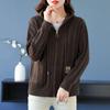 Fashion Korean Cardigan Sweater Jacket Women Hooded Loose Zipper Sweater Female Elegant Knitwear Overcoat Tops