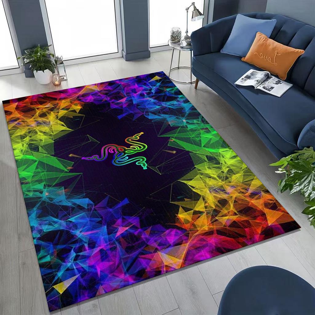 Fashion Razer Logo Moto Art Rug for Bedroom Living Room Sofa Home Doormat Decor, Large Kid Non-slip Floor Mat