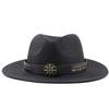 Specially for British fashion flat shade sun hat for men and women couples straw hat outdoor casual jazz top hat