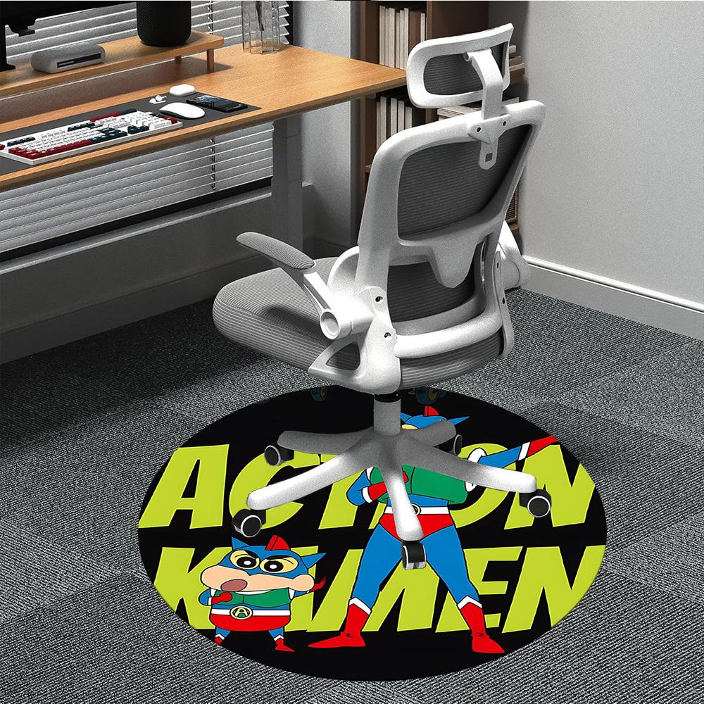 

1PC Crayon Shin-chan Office Round Area Rug, Indoor Mat Suitable For Office, Under Office Chairs Bedroom Living Room Home Decor DT1212106 80cm by 80cm
