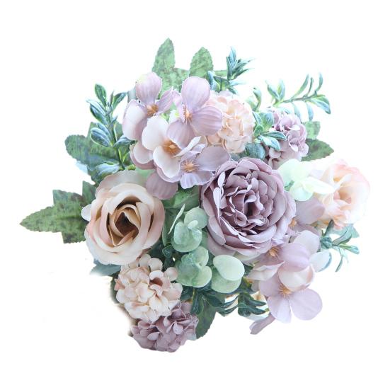 Simulated Flowers Bouquet Bright Colors High Simulation No Withering Fading Fake Flower Home Office Decor