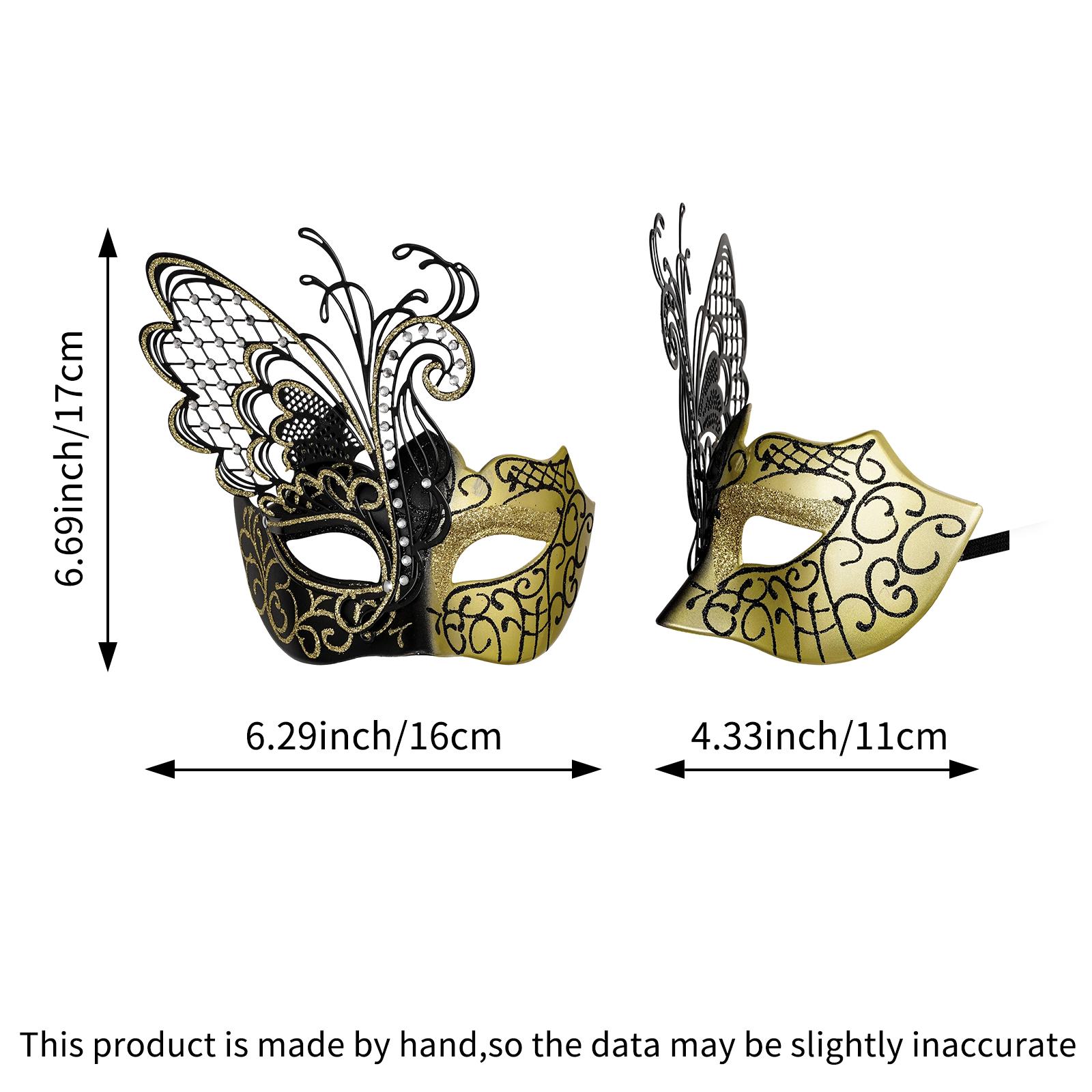 

Venetian Masquerade Mask Handcrafted Butterfly Mask Carnival Mask Adjustable For Nightclub Masquerade Ball Wedding золотий