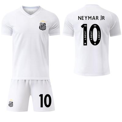 2025-26 Brasileirão Santos Hemma Vit Tröja #10 Neymar Fotbollströjor