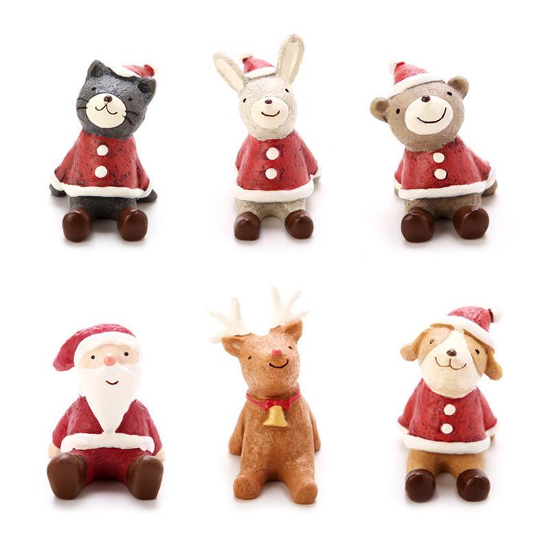 ZAKKA Świąteczne Miniaturki Zwierząt z Żywicy do Dekoracji Biurka