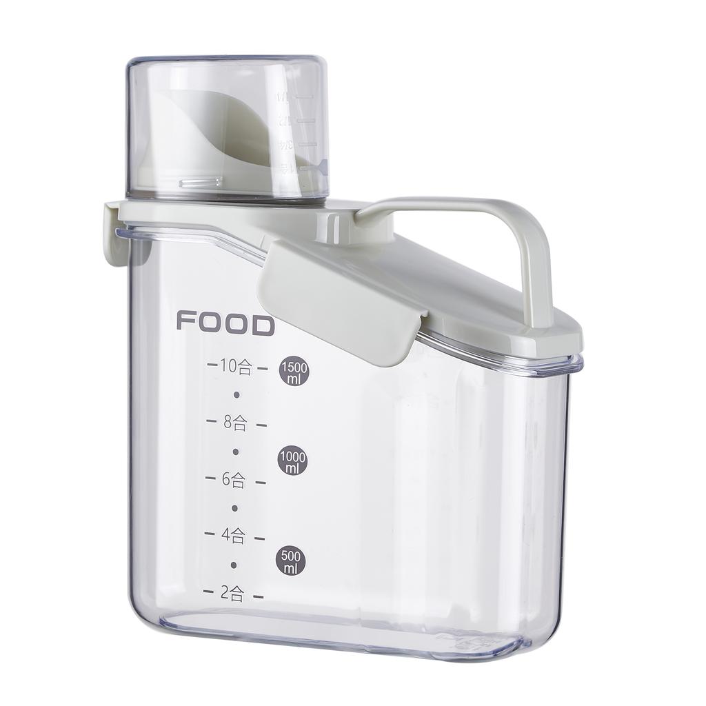 Small Cat Dog Food Sealed Dispenser Box With Measuring Cup,Pet Food Storage Containers Bucket, Home Airtight Dry Food Bucket