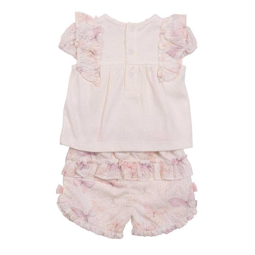 Mintini Baby Girls Butterflies Top & Shorts Set