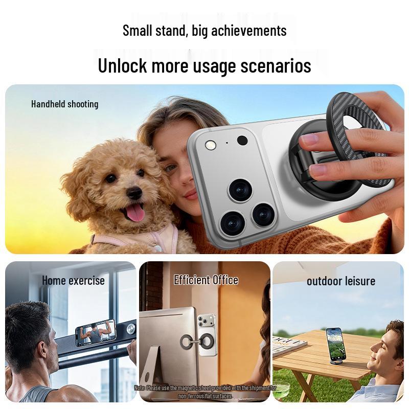 Universal Double-Sided Magnetic Phone Holder: Foldable, Multifunctional Stand for Desktop, Car & Live Streaming