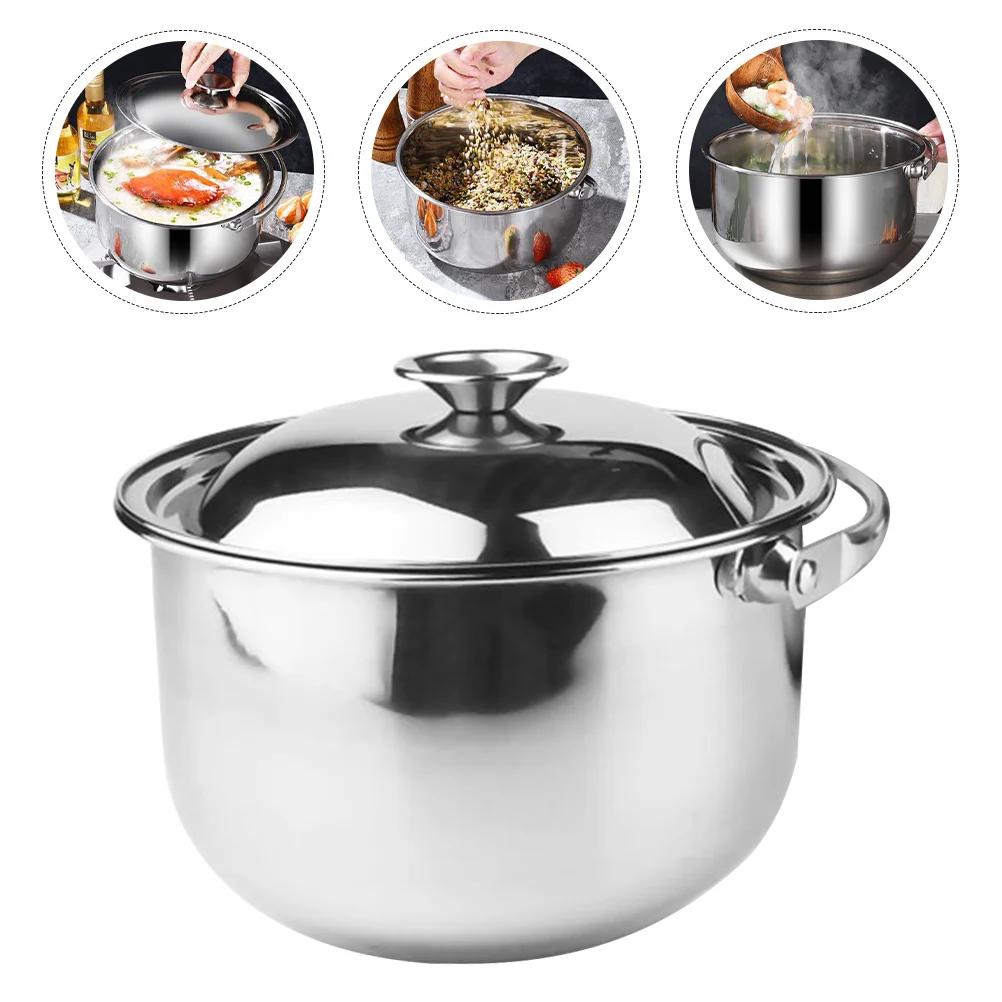 Pot Soup Cooking Steel Stainless Stock Stew Bowls Mixing Bowl Stockpot Pan Kitchen Cookware Pots Metal Ceramic Handle Induction