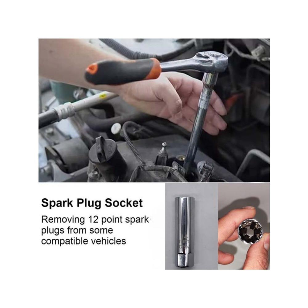 Universeller Zündkerzenschlüssel mit starkem Magnet 12-kant 14mm 16mm Zündkerzenausbau Automatisches Wartungswerkzeug