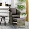 Vidaxl 2-Cz. Garten-Sitzgruppe, Kissen, Grau, Rattan PE