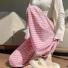 Women's Soft Glutinous High-Waisted Striped Wide-Leg Pants - Spring/Autumn 2025