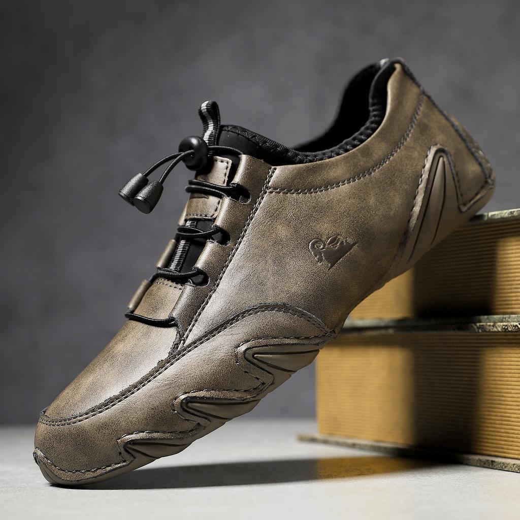 Octopus Large Size Men's Shoes Genuine Leather Men's Trendy Shoes Men's Lazy Shoes Low Top Casual Shoes