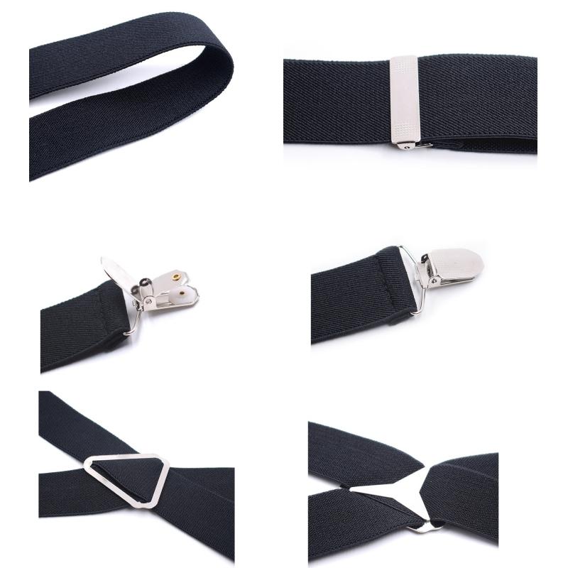 Suspenders Men Adjustable Elastic X Back Pants Women Suspender for Trousers 2.5CM Width 4 Clips Adjustable Elastic Back Braces