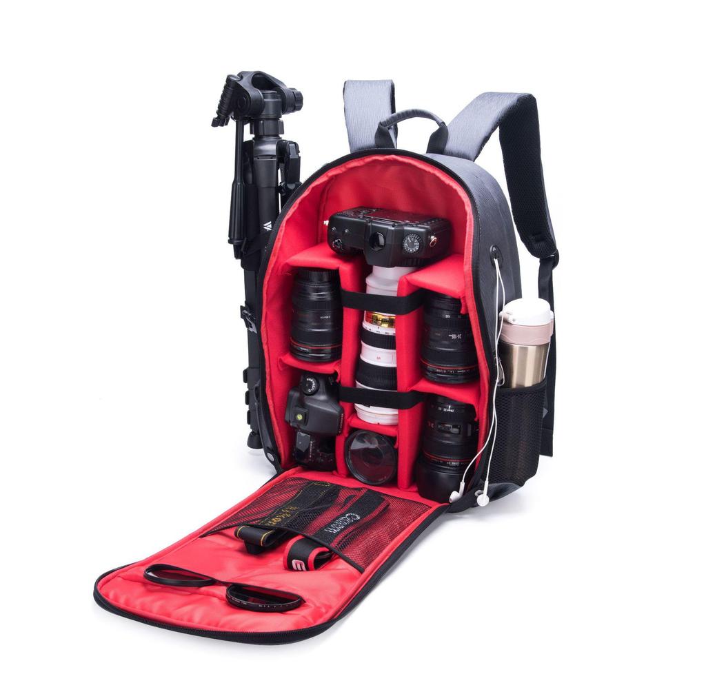 Layered Waterproof DSLR Camera & Laptop Backpack - Large Capacity, Lightweight, Unisex Photography Shoulder Bag