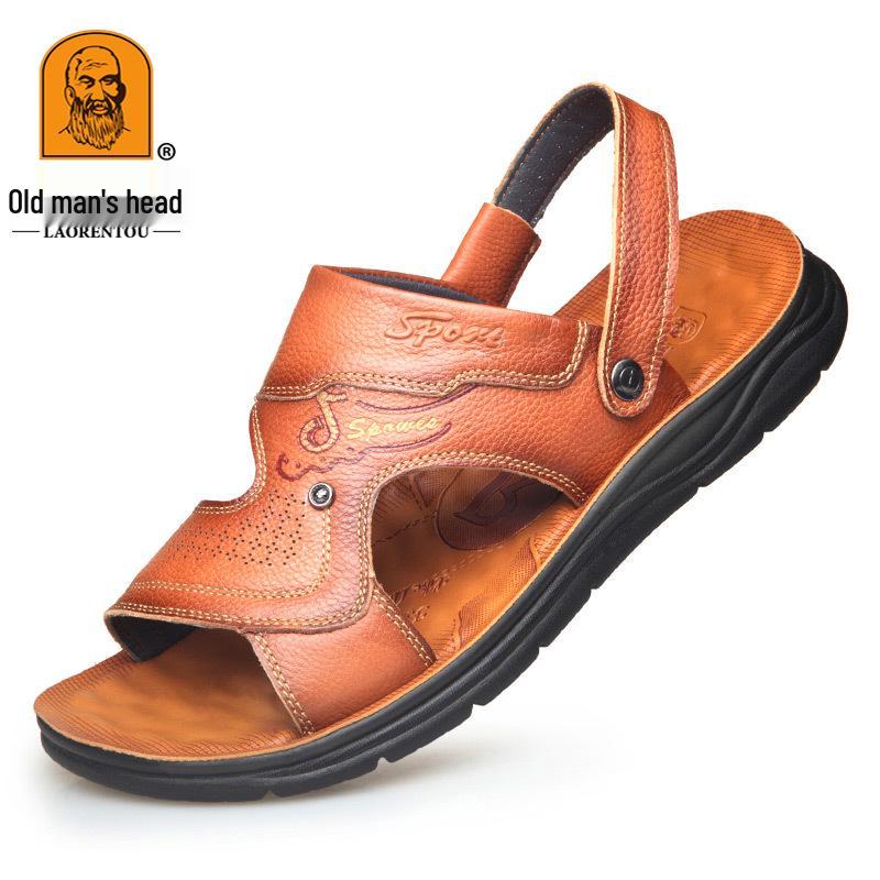Men s Summer Cowhide Convertible Sandals 43