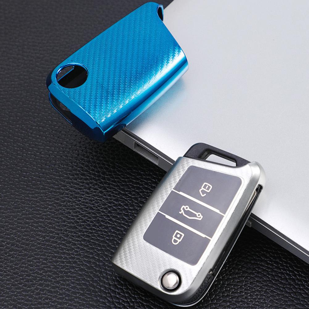 Husa pentru chei auto din filtru de carbon Tpu pentru VW Volkswagen Golf 7 MK7 Tiguan MK2 pentru SEAT Ateca Leon FR 2 Ibiza pentru Skoda Octavia