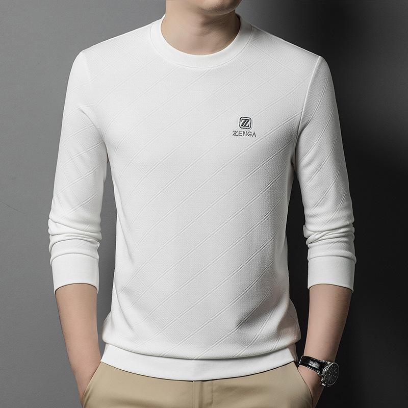 Осенний новый мужской свитер с длинными рукавами и круглым вырезом — фото 5