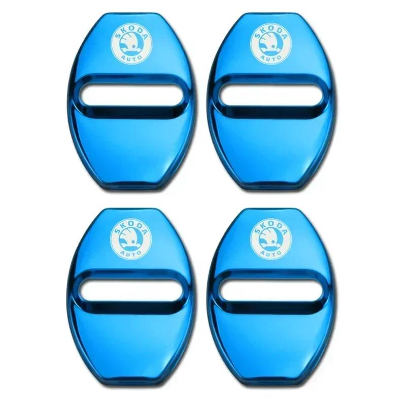 2025 New Car Door Lock Cover for SKODA Emblem Octavia Superb Kodiaq Fabia Rapid Spaceback Karoq Yeti Kamiq Metal Sticker Badge D