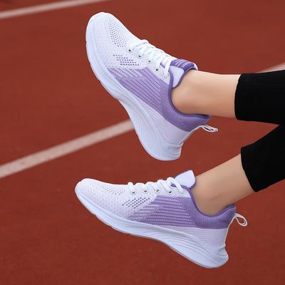 Neue Frühling- und Sommer-Freizeitschuhe in Unifarben, weiche Sohle, modische koreanische Version, Flyknit-Schuhe, leichte Sportschuhe mit niedrigem Schaft, Damen-Picknick, Camping