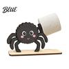 Black Cat Holiday Gift 2Pcs Halloween Paper Towel Holder, Cartoon Animal Tabletop Roll Dispenser, Wooden Desktop Tissue Dispenser Stand for