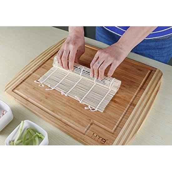 HTB bamboo sushi mat 24x24cm antibacterial roll ehomaki thick mouth setsubun green rolling making gourmet camping thin hanami HTB-BSR-W
