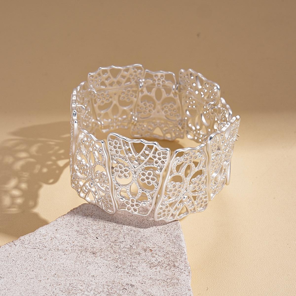 Матовый квадратный полый цветок плетеный браслет персонализированные модные уникальные украшения