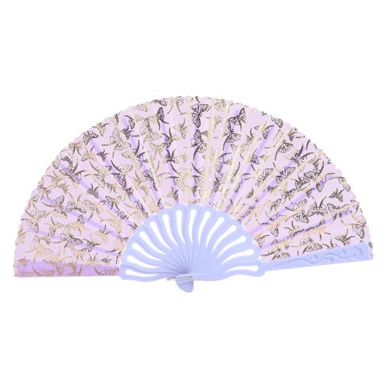 Compact Portable Fans Chinese Style Butterfly Folding Fan, Plastic Ribs Decorative Handheld Hand Held Summer Cooling Party Favors for Men Women