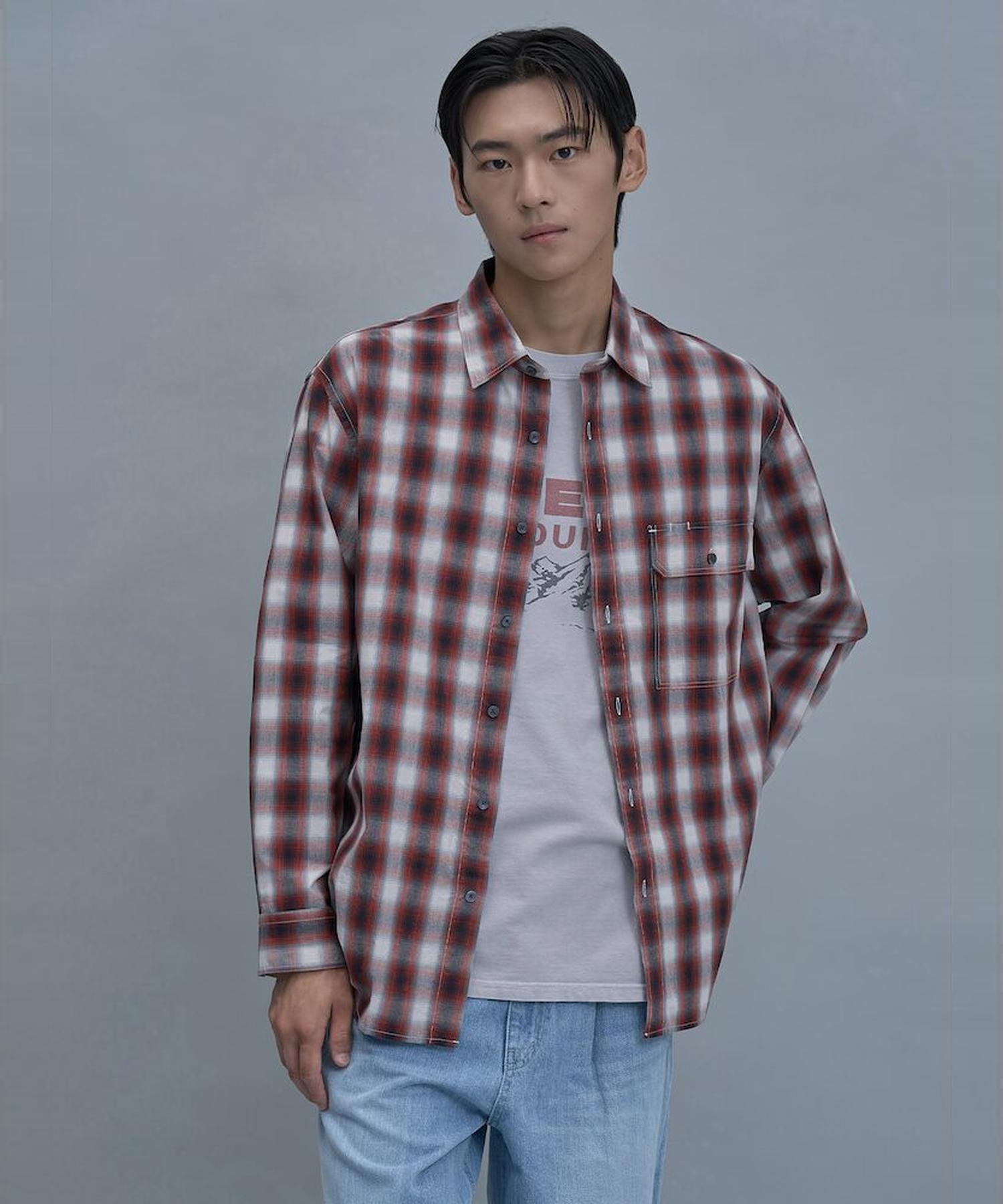 Shift G Comfort Fit Ombre Check Shirt Red Red/095