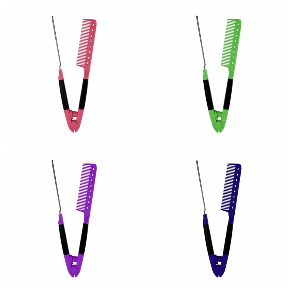 Folding Hair Straightener Comb Flat Comb Hair Brush Combs Barber Accessories V Type Comb  Salon